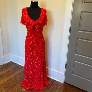 NWT Reformation Talleen floral dress sz 4 red